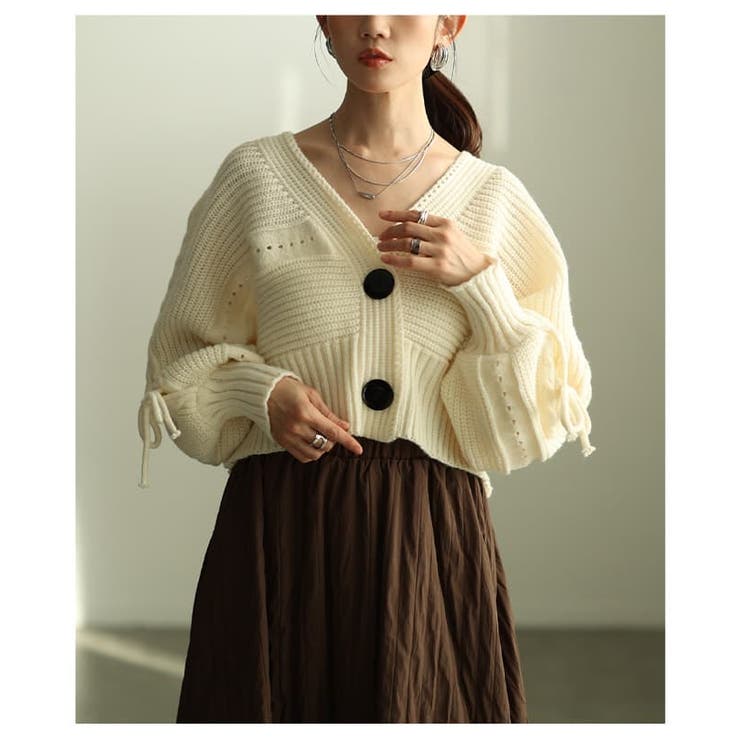大人の抜け感たっぷりのリボンニットカーディガン レディース トップス | Sawa a la mode | 詳細画像4 