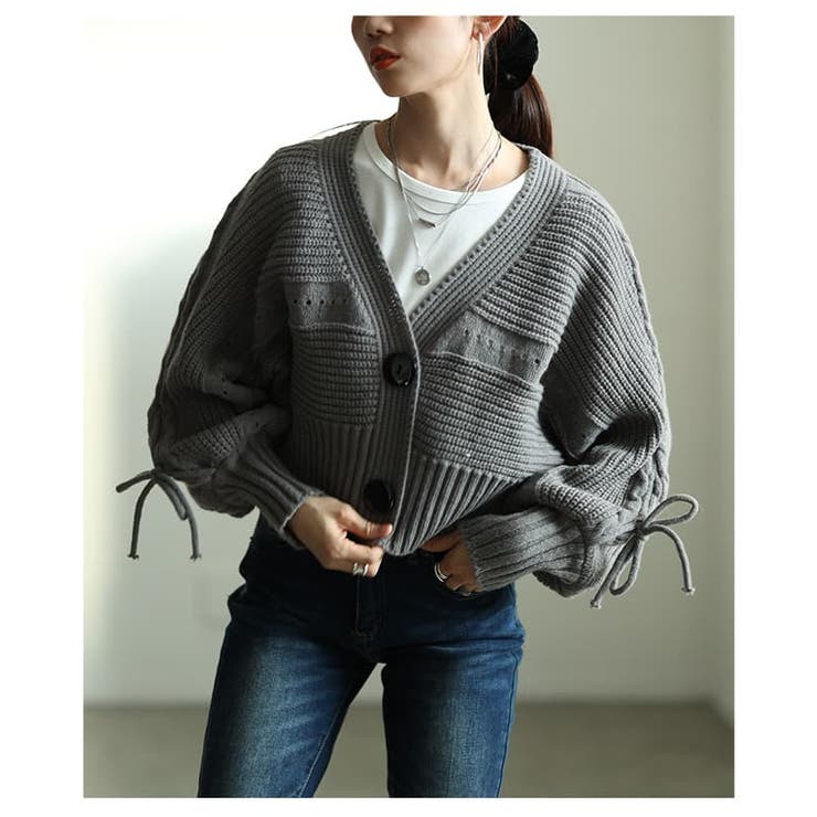 大人の抜け感たっぷりのリボンニットカーディガン レディース トップス | Sawa a la mode | 詳細画像12 