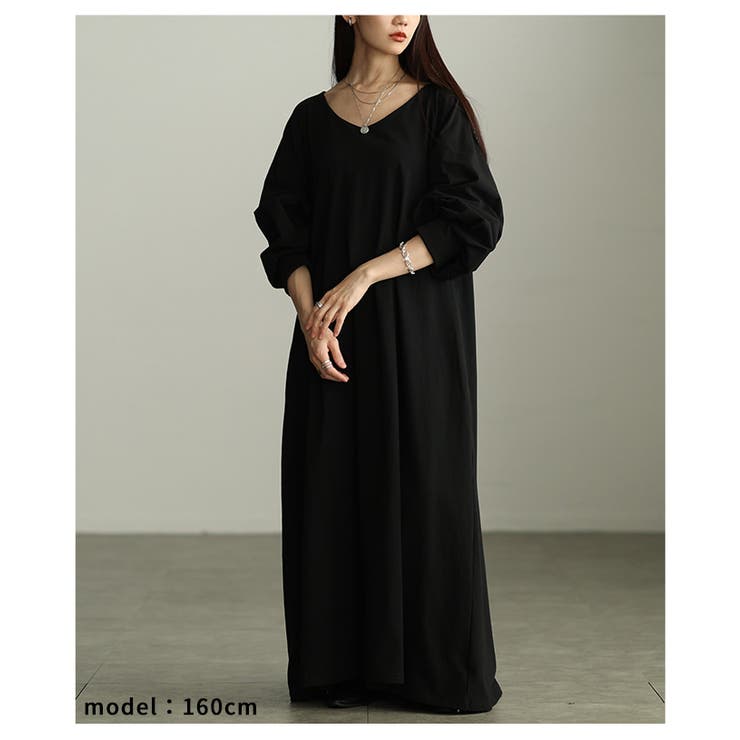 一枚で大人可愛いVネックボリューム袖ワンピース レディース ファッション | Sawa a la mode | 詳細画像7 