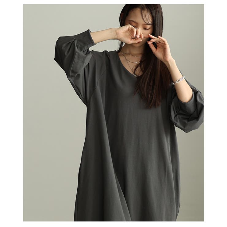 一枚で大人可愛いVネックボリューム袖ワンピース レディース ファッション | Sawa a la mode | 詳細画像14 