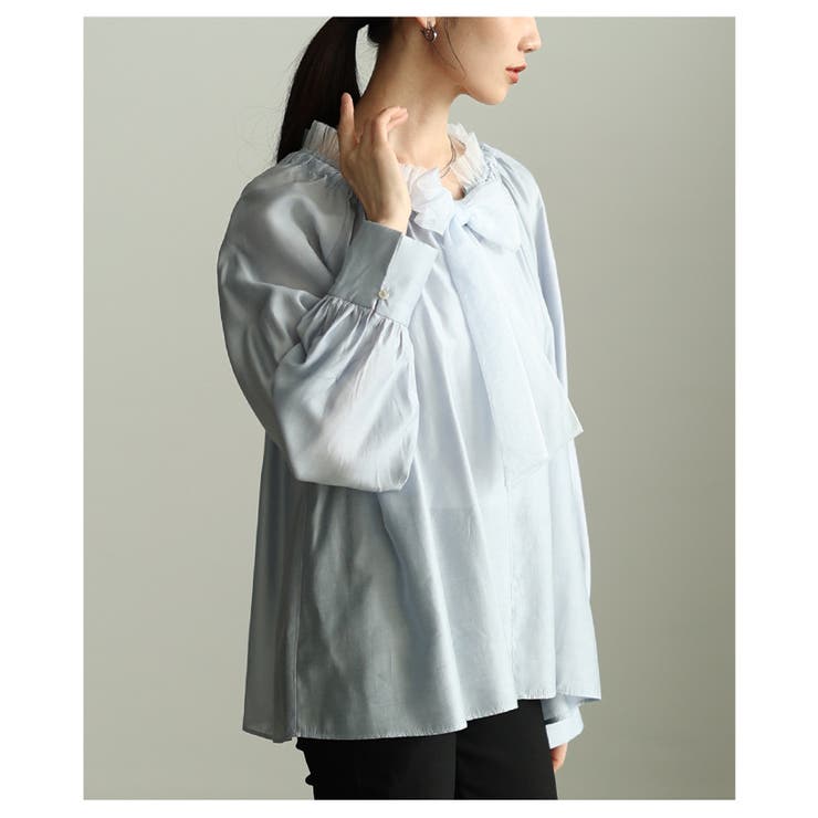 洗練された華やかさを纏うリボンタイギャザーブラウス レディース ファッション | Sawa a la mode | 詳細画像4 