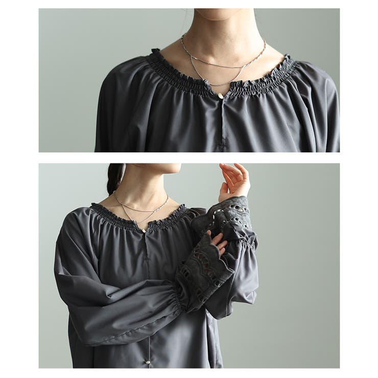 女性らしく手元華やぐ前後2way袖レースブラウス レディース ファッション | Sawa a la mode | 詳細画像5 