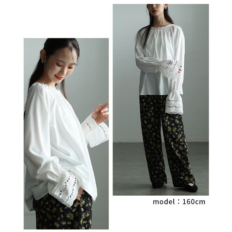 女性らしく手元華やぐ前後2way袖レースブラウス レディース ファッション | Sawa a la mode | 詳細画像10 