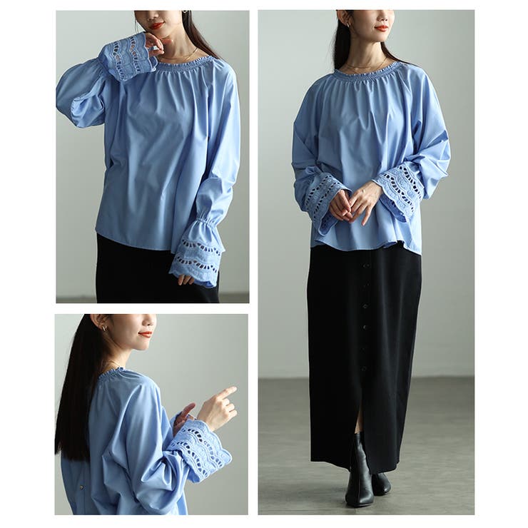 女性らしく手元華やぐ前後2way袖レースブラウス レディース ファッション | Sawa a la mode | 詳細画像17 