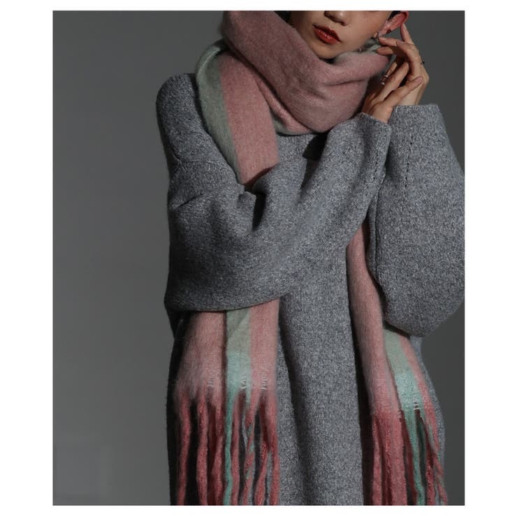 「ふわもこ」ミックスカラーフリンジストール レディース ファッション | Sawa a la mode | 詳細画像4 
