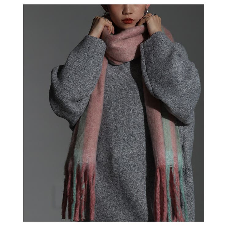 「ふわもこ」ミックスカラーフリンジストール レディース ファッション | Sawa a la mode | 詳細画像9 
