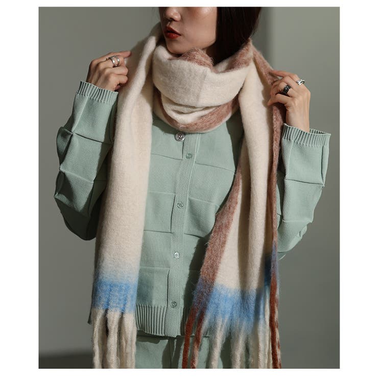 「ふわもこ」ミックスカラーフリンジストール レディース ファッション | Sawa a la mode | 詳細画像14 