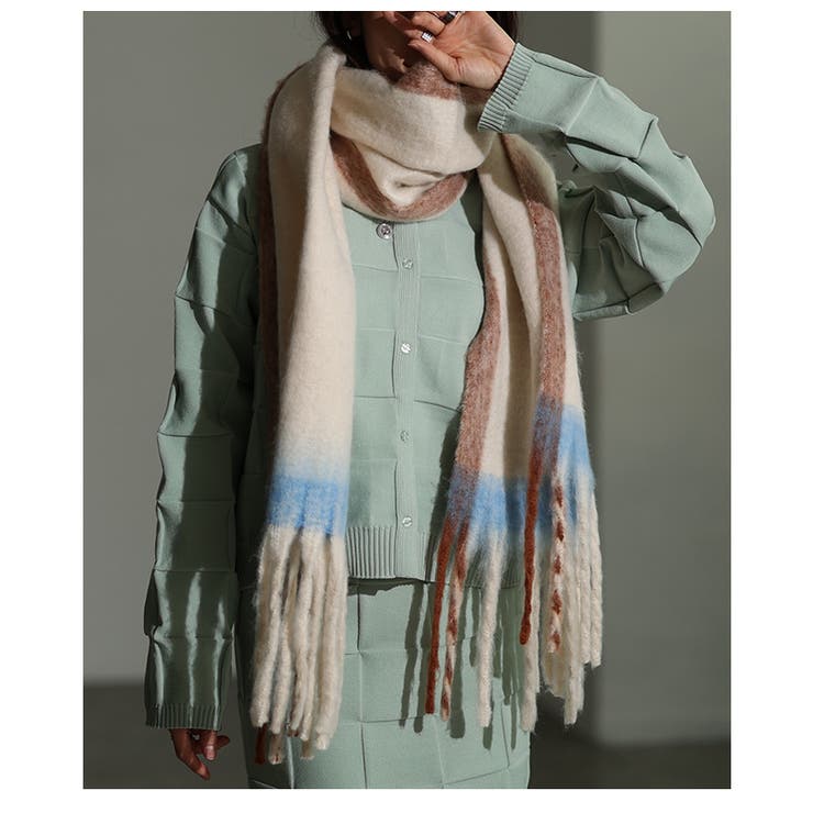 「ふわもこ」ミックスカラーフリンジストール レディース ファッション | Sawa a la mode | 詳細画像22 