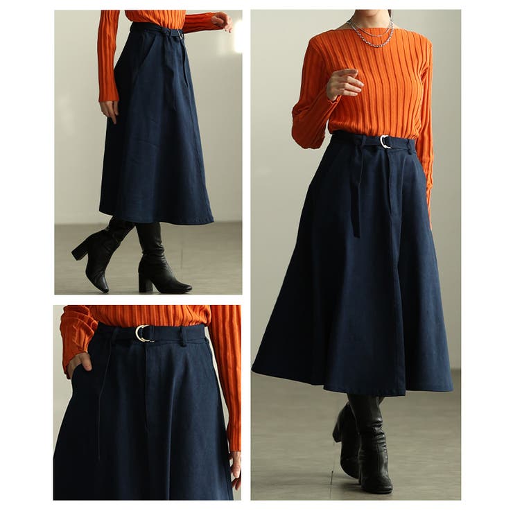 気分で楽しむ裾レースペチコート付きデニムフレアスカート レディース ファッション | Sawa a la mode | 詳細画像17 