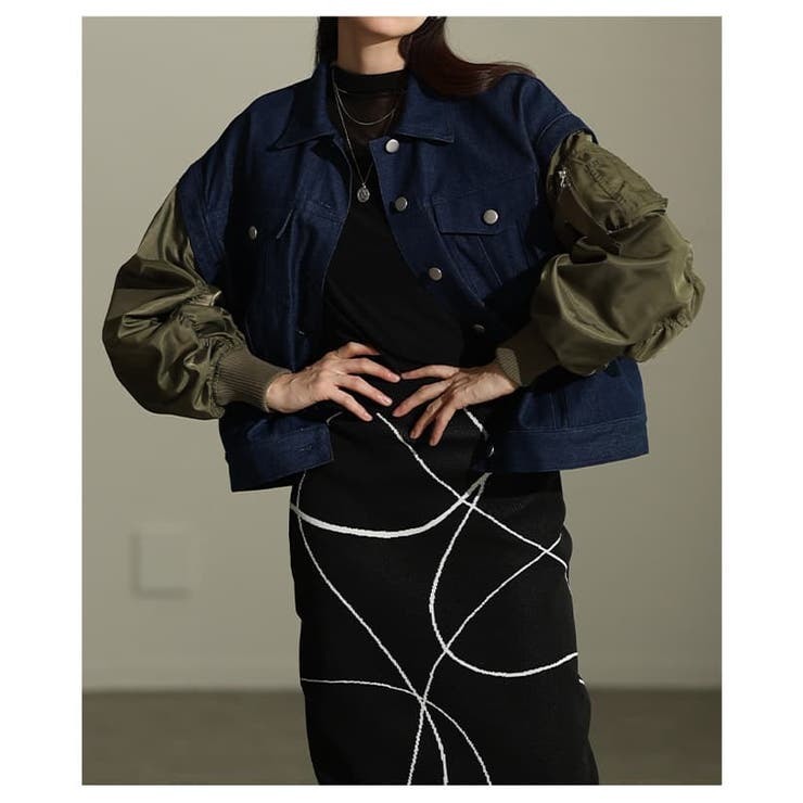 羽織るだけで差がつくデニム×MA 1ドッキングGジャン レディース | Sawa a la mode | 詳細画像4 