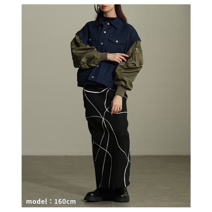 羽織るだけで差がつくデニム×MA 1ドッキングGジャン レディース | Sawa a la mode | 詳細画像7 