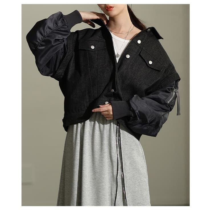 羽織るだけで差がつくデニム×MA 1ドッキングGジャン レディース | Sawa a la mode | 詳細画像12 