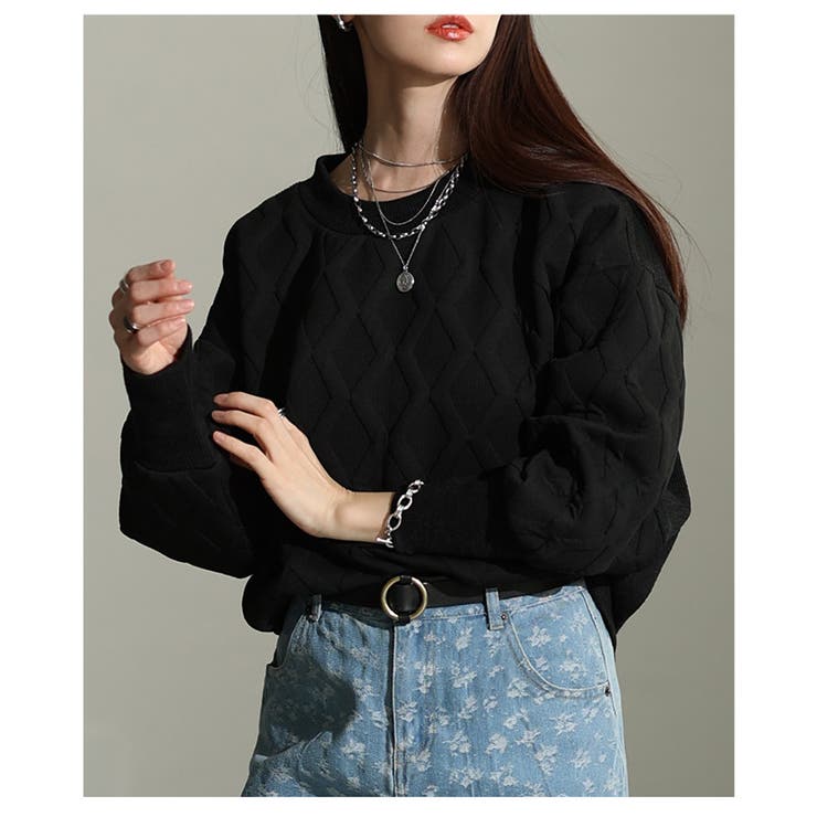 カジュアル×モードな格子柄エンボスプルオーバートップス レディース ファッション | Sawa a la mode | 詳細画像8 