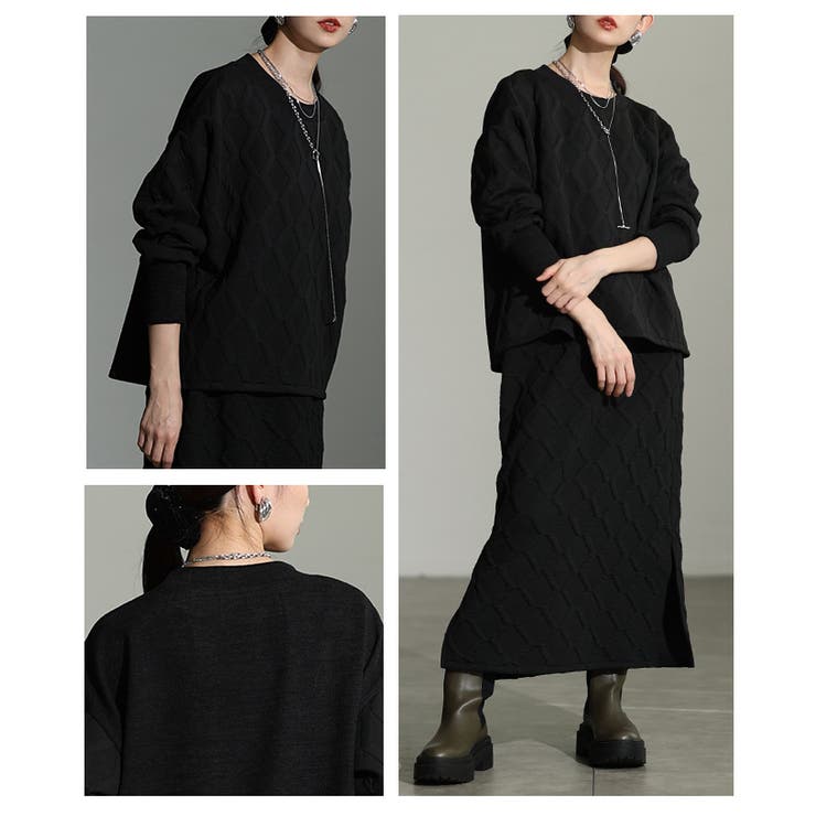 カジュアル×モードな格子柄エンボスプルオーバートップス レディース ファッション | Sawa a la mode | 詳細画像17 