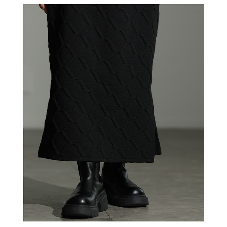 綺麗めモードを纏う格子柄エンボスサイドスリットスカート レディース ファッション | Sawa a la mode | 詳細画像14 