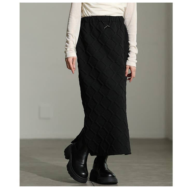 綺麗めモードを纏う格子柄エンボスサイドスリットスカート レディース ファッション | Sawa a la mode | 詳細画像22 