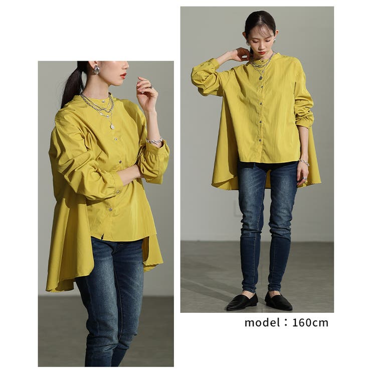 羽織ればこなれるスタンドカラーフィッシュテールシャツ レディース ファッション | Sawa a la mode | 詳細画像10 