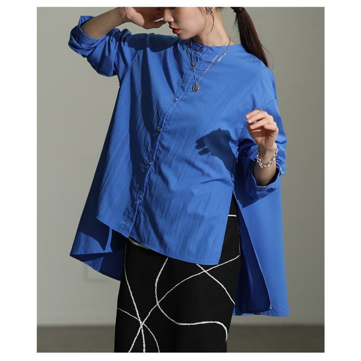 羽織ればこなれるスタンドカラーフィッシュテールシャツ レディース ファッション | Sawa a la mode | 詳細画像18 