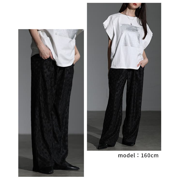 表情豊かなドット柄エンボスプリーツイージーパンツ レディース ファッション | Sawa a la mode | 詳細画像15 