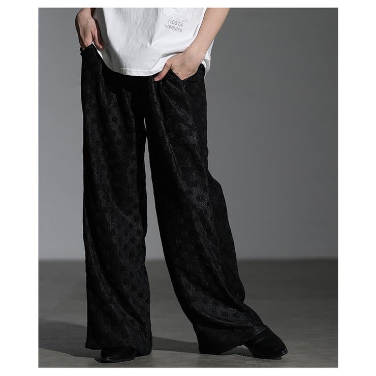 表情豊かなドット柄エンボスプリーツイージーパンツ レディース ファッション | Sawa a la mode | 詳細画像16 