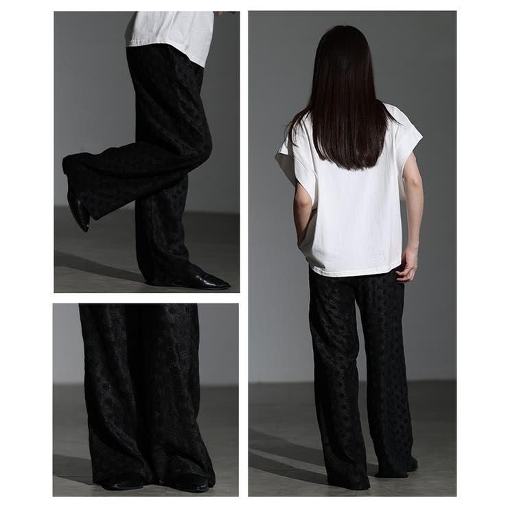 表情豊かなドット柄エンボスプリーツイージーパンツ レディース ファッション | Sawa a la mode | 詳細画像19 