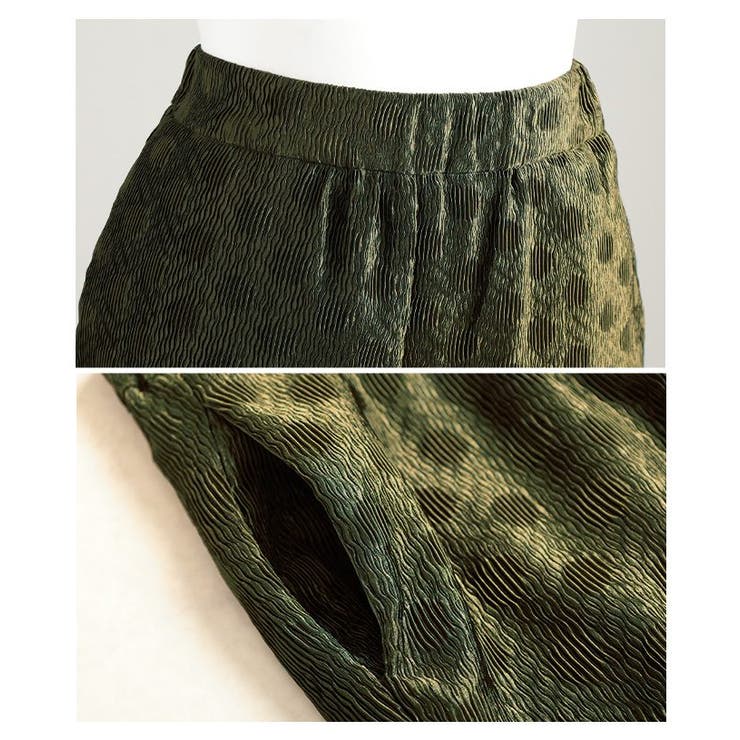 表情豊かなドット柄エンボスプリーツイージーパンツ レディース ファッション | Sawa a la mode | 詳細画像23 