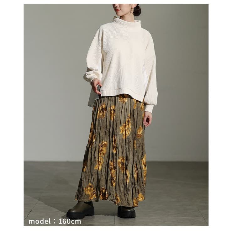 異素材で魅せるスウェット×シャツ切替プルオーバー レディース トップス | Sawa a la mode | 詳細画像13 