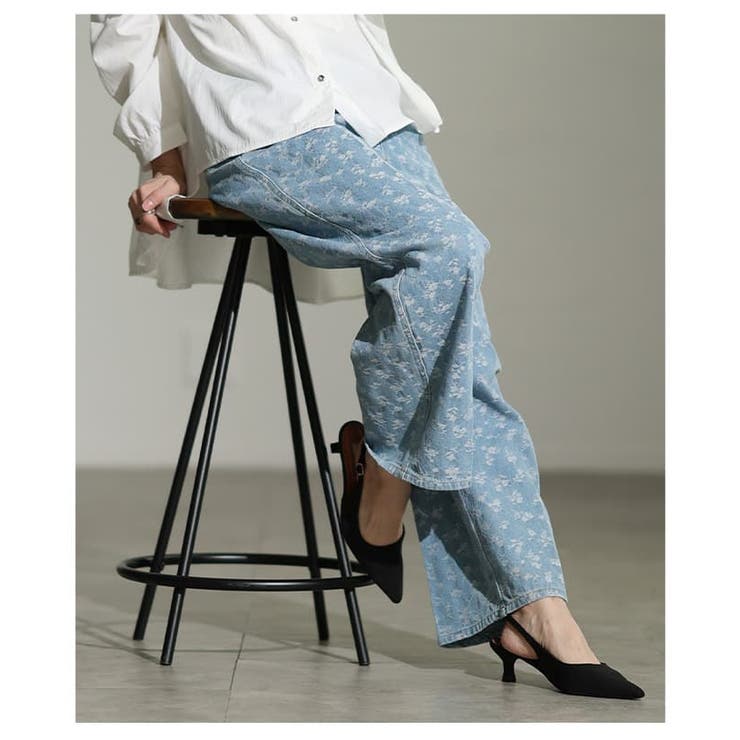 さりげなく華やぐジャガードデニムストレートパンツ レディース パンツ | Sawa a la mode | 詳細画像12 