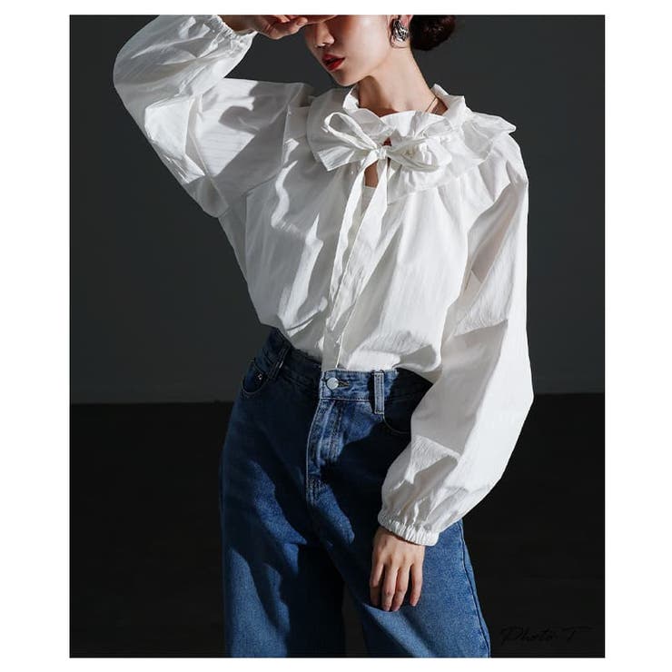 甘すぎない大人のフリルカラーストライプブラウス レディース トップス | Sawa a la mode | 詳細画像2 