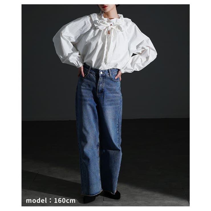 甘すぎない大人のフリルカラーストライプブラウス レディース トップス | Sawa a la mode | 詳細画像7 