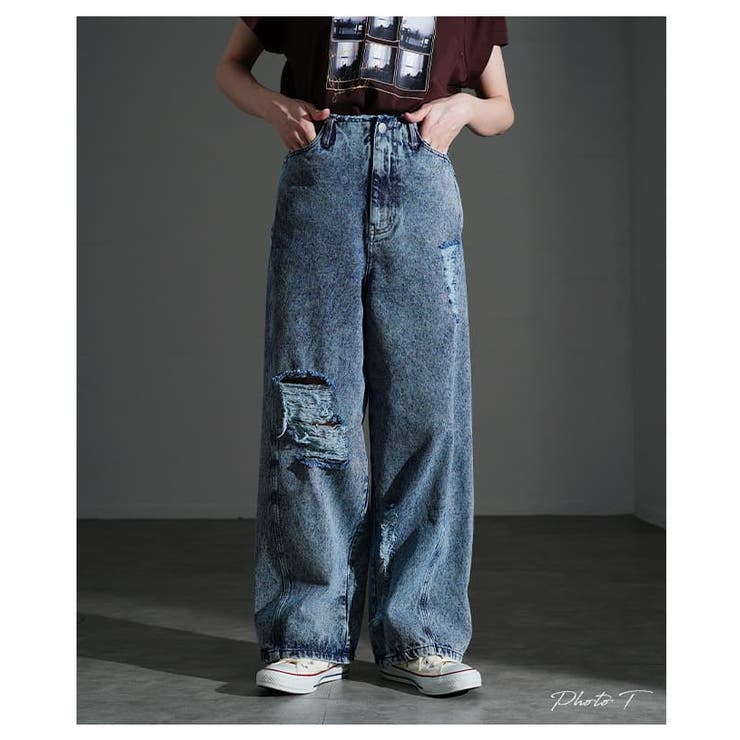 穿くだけでサマになるデニムダメージパンツ レディース パンツ | Sawa a la mode | 詳細画像2 