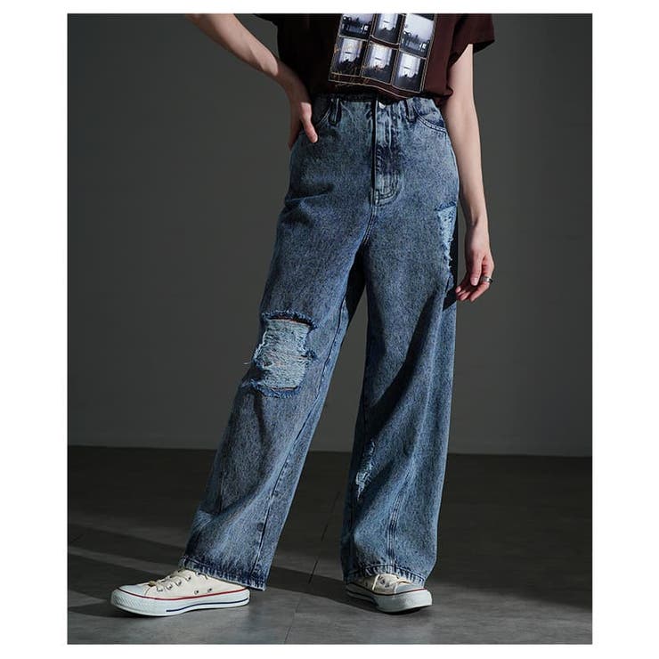 穿くだけでサマになるデニムダメージパンツ レディース パンツ | Sawa a la mode | 詳細画像4 