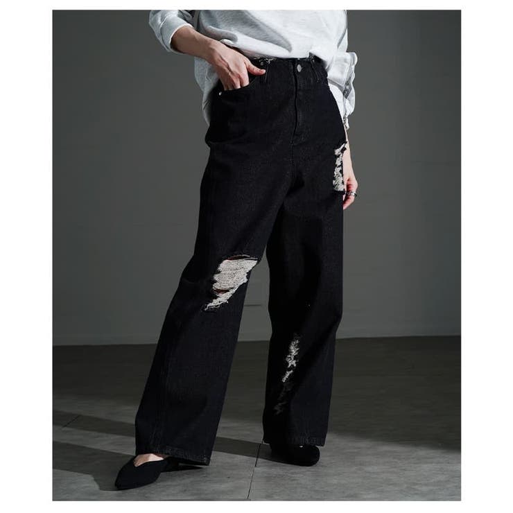 穿くだけでサマになるデニムダメージパンツ レディース パンツ | Sawa a la mode | 詳細画像12 