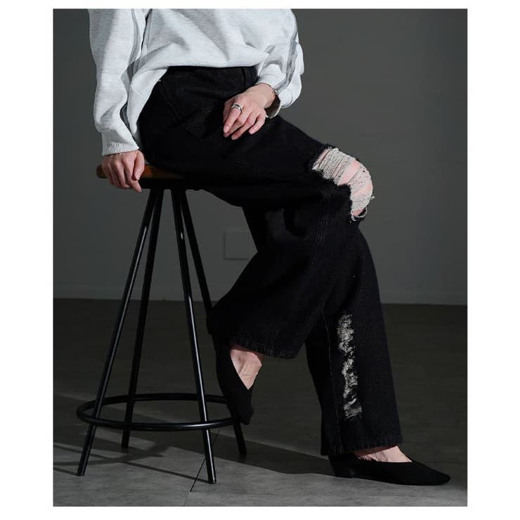 穿くだけでサマになるデニムダメージパンツ レディース パンツ | Sawa a la mode | 詳細画像16 