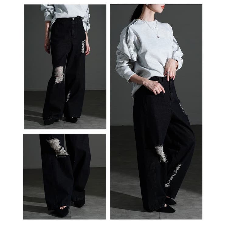 穿くだけでサマになるデニムダメージパンツ レディース パンツ | Sawa a la mode | 詳細画像17 