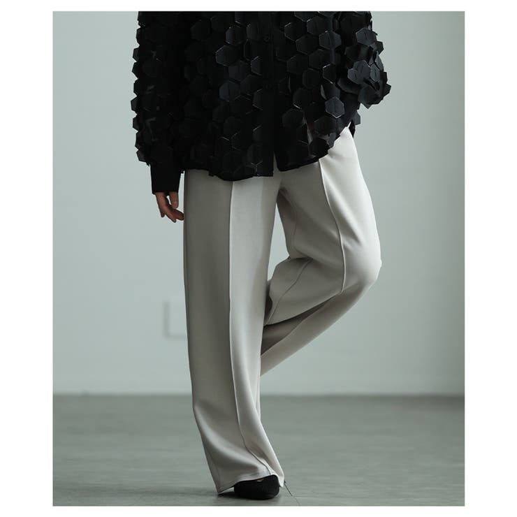 美シルエットを描くセンターシームボンディングワイドパンツ レディース ファッショ… | Sawa a la mode | 詳細画像14 