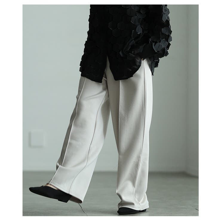 美シルエットを描くセンターシームボンディングワイドパンツ レディース ファッショ… | Sawa a la mode | 詳細画像16 