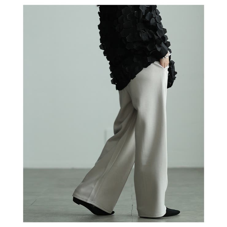 美シルエットを描くセンターシームボンディングワイドパンツ レディース ファッショ… | Sawa a la mode | 詳細画像17 