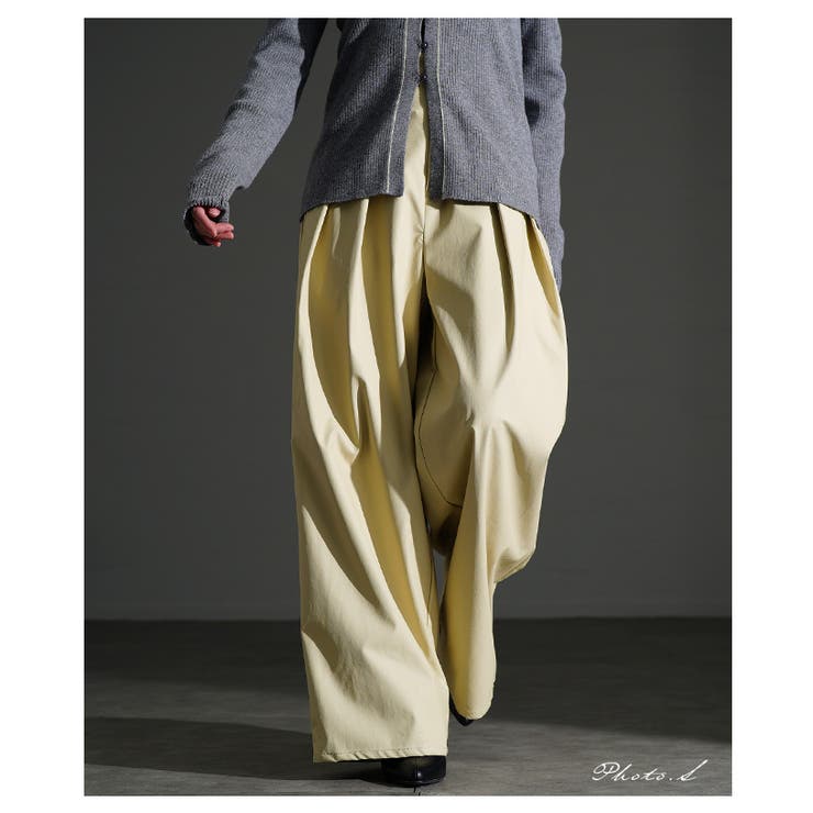 大人スパイス効かすフェイクレザータックワイドパンツ レディース ファッション | Sawa a la mode | 詳細画像2 