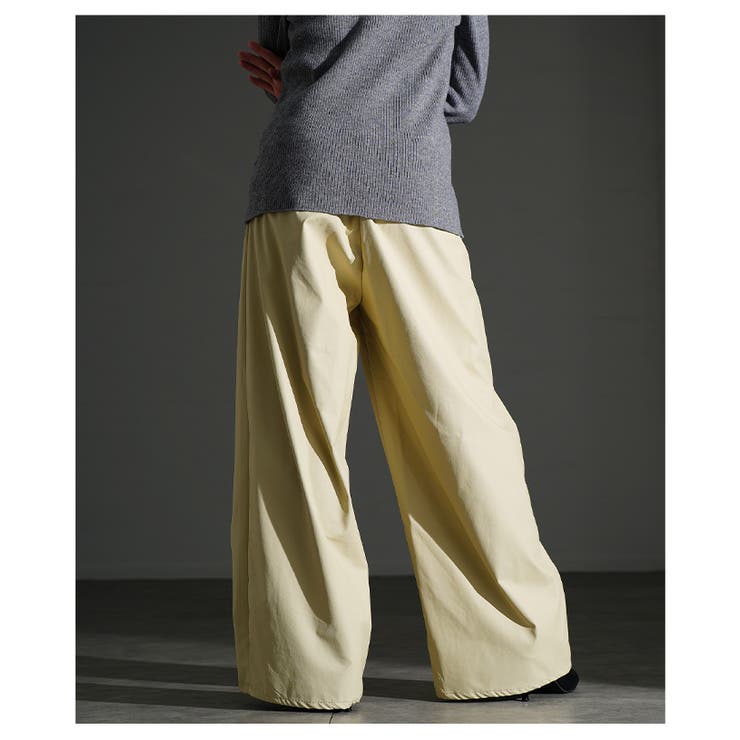 大人スパイス効かすフェイクレザータックワイドパンツ レディース ファッション | Sawa a la mode | 詳細画像7 