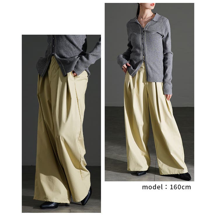 大人スパイス効かすフェイクレザータックワイドパンツ レディース ファッション | Sawa a la mode | 詳細画像8 