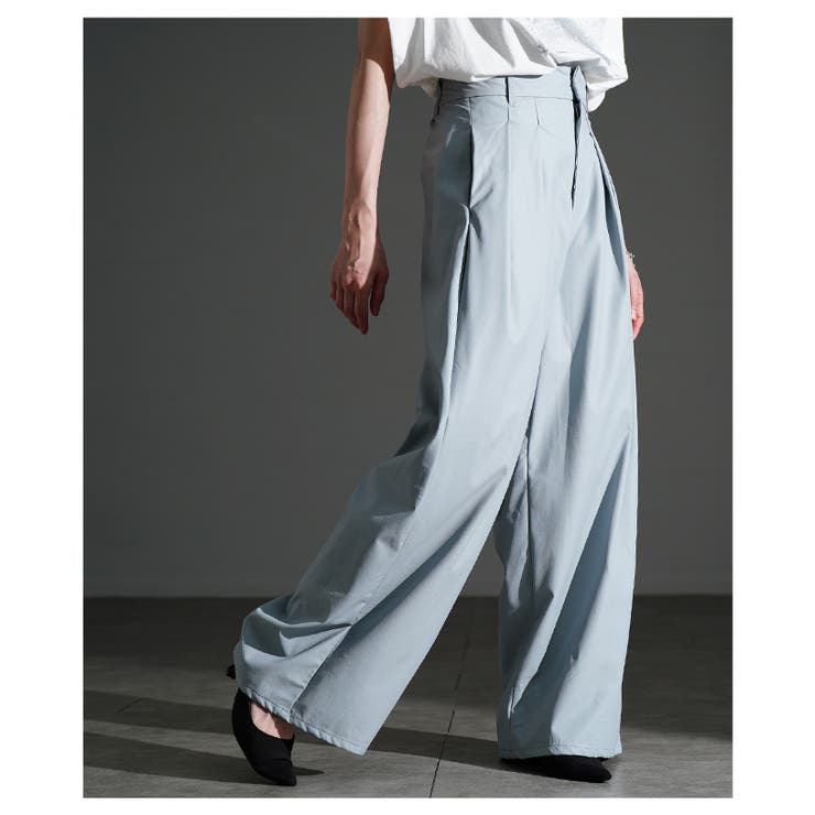 大人スパイス効かすフェイクレザータックワイドパンツ レディース ファッション | Sawa a la mode | 詳細画像11 