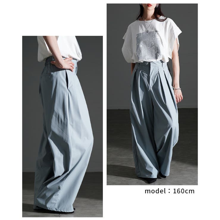 大人スパイス効かすフェイクレザータックワイドパンツ レディース ファッション | Sawa a la mode | 詳細画像13 