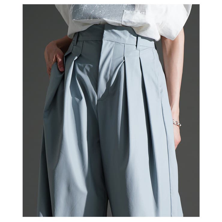 大人スパイス効かすフェイクレザータックワイドパンツ レディース ファッション | Sawa a la mode | 詳細画像14 