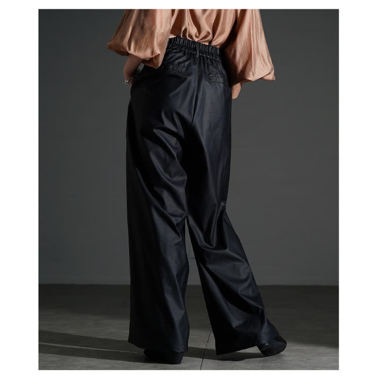 大人スパイス効かすフェイクレザータックワイドパンツ レディース ファッション | Sawa a la mode | 詳細画像19 