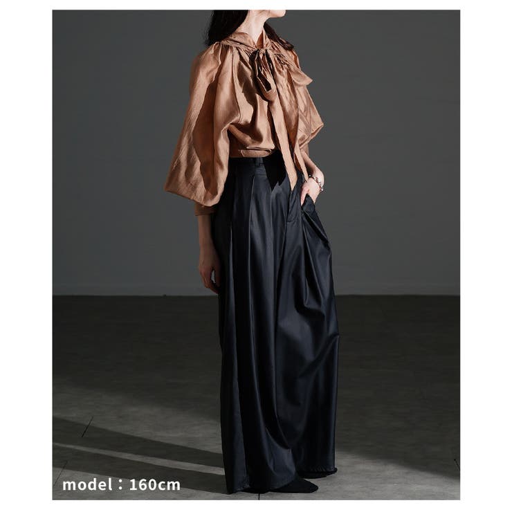 大人スパイス効かすフェイクレザータックワイドパンツ レディース ファッション | Sawa a la mode | 詳細画像21 