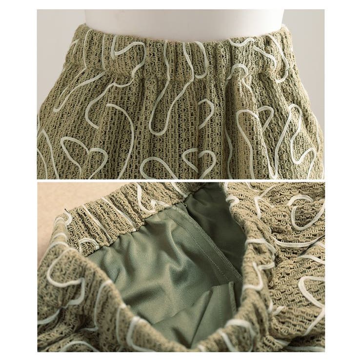 小粋な立体感纏うウェーブコード刺繍イージーワイドパンツ レディース ファッション | Sawa a la mode | 詳細画像23 