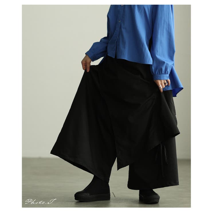 個性が光るドロストレイヤードスカートライクワイドパンツ レディース ファッション | Sawa a la mode | 詳細画像2 
