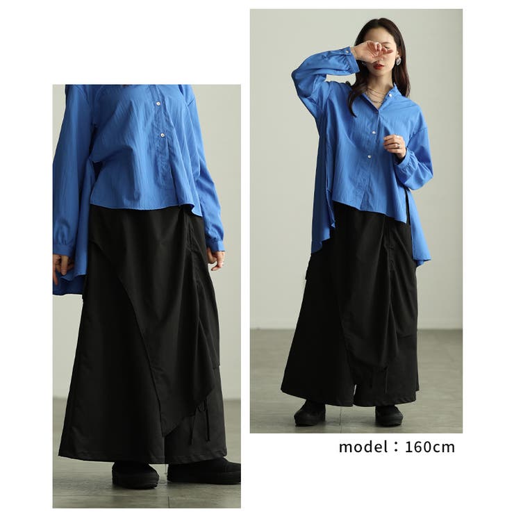 個性が光るドロストレイヤードスカートライクワイドパンツ レディース ファッション | Sawa a la mode | 詳細画像10 