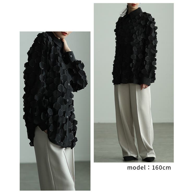 ひらりと揺れる立体ハニカムシアーシャツ レディース ファッション | Sawa a la mode | 詳細画像15 